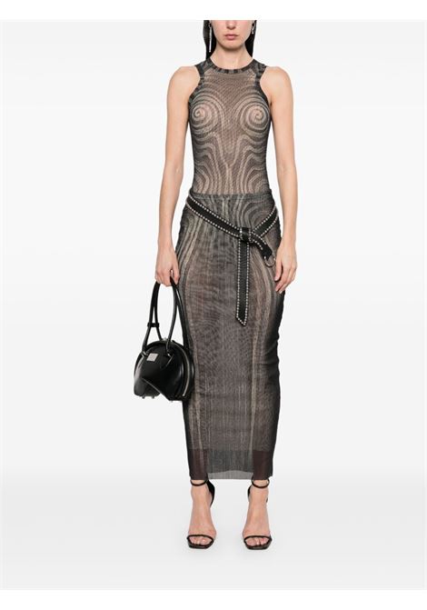 gonna lunga printed spiral donna nera JEAN PAUL GAULTIER | 25/34-F-JU166-T587000203